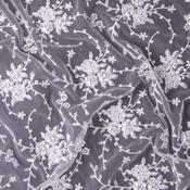 Premium Lace: White Lace w/Sequins &amp; Pearls - Per ¼ Metre image