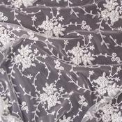Premium Lace: Ivory Lace w/Sequins &amp; Pearls - Per ¼ Metre image