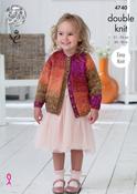 Girls Top &amp; Cardigan in King Cole Shine DK (4740) image