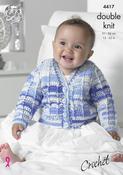 Crochet Cardigan &amp; Waistcoat in King Cole Cherish &amp; Cherished DK (4417) - CROCHET