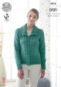 Jacket &amp; Waistcoat in King Cole Fashion Aran (4818)