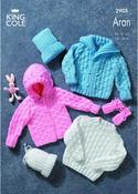 Sweater, Jackets, Hat &amp; Mitts in King Cole Bounty Aran (2905)