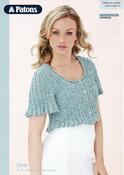 Cropped Cardigan w/Bell Edging in Patons Dew (03689)