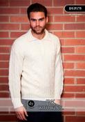 Men's Textured Zip Neck Sweater in DY Choice DK w/Wool (DYP175)