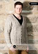 Men's Cabled Cardigan in DY Choice Aran w/Wool (DYP115)