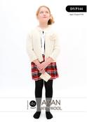 Girl's Cardigan w/Flower &amp; Ribbon in DY Choice Aran w/Wool (DYP144)
