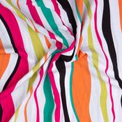 100% Viscose Voile: Rainbow Wavy Stripe - Per ½ Metre image