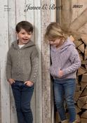 Hooded Sweater in James C. Brett Aztec Aran (JB627)