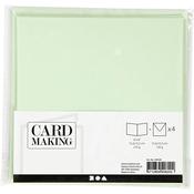 6" x 6" Blank Cards &amp; Envelopes (4pcs) - Light Green