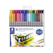 Staedtler Double-Ended Fibre-Tip Pens (36pcs)