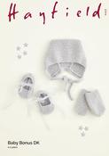 Hat, Booties &amp; Mittens in Hayfield Baby Bonus DK (5422) - PDF