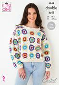 Granny Square Jumper &amp; Capped Sleeve Top in King Cole Cottonsoft DK (5944) - CROCHET