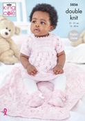 Dress, Cardigan, Blanket &amp; Bootees in King Cole Little Treasures DK (5856) image
