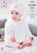 Matinee Coat, Round Neck Coat &amp; Hat in King Cole Comfort DK (5927)