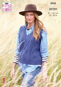 Round &amp; V Neck Tanks in King Cole Wool Aran (5958)