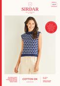 Wave Stitch Tank with Crossover Back in Sirdar Cotton DK (10247) - PDF image