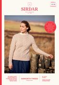 Women's Crew Neck Cable Sweater in Sirdar Jewelspun Aran (10146) - PDF