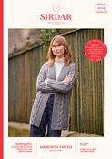 Women's Longline Cabled Coatigan in Sirdar Haworth Tweed DK (10152) - PDF image