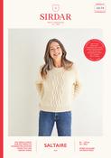 Women's Centre Cable Crew-Neck Sweater in Sirdar Saltaire Aran (10174) - PDF