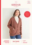 Women's V-Neck Cardigan in Sirdar Saltaire Aran (10181) - PDF