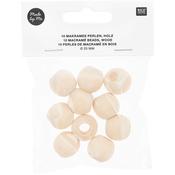 Wooden Macrame Beads (10pcs) - 20mm image