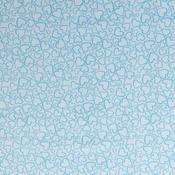 Doodle Hearts: Blue on White - 100% Cotton image