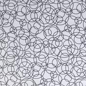 Tangled Circles: Black on White - 100% Cotton image