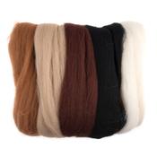 Natural Roving Wool (50g) - Assorted Browns image