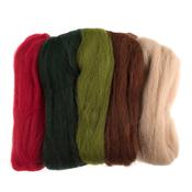 Natural Roving Wool (50g) - Assorted Christmas image