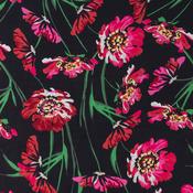 100% Viscose Large Fuchsia &amp; Red Floral - Per ½ Metre image