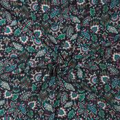 Floral Jungle Jam Polyester on Black - Per ¼ Metre image