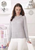 Cardigan &amp; Sweater in King Cole Giza Sorbet 4 Ply (4500)