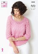 Top &amp; Cardigan in King Cole Giza Cotton 4 Ply (5848)