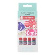 Glass &amp; Porcelain Opaque Paint Set (4pk) - Pink Silver