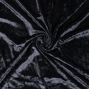 Black Ribbed Stretch Crushed Velour - Per ½ Metre image