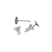 Earring Studs w/Silicone Stoppers (2 Pairs) - Silver image