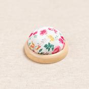 Pin Cushion w/Wooden Base - Pink Floral image