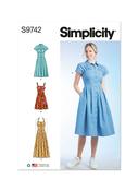 Button Front Dresses in Simplicity Misses’ (S9742)