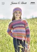 Sweater, Hat &amp; Scarf in James C. Brett Marble Chunky (JB800)