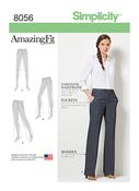 Amazing Fit Women's &amp; Plus Size Flared Trousers or Shorts in Simplicity (S8056)