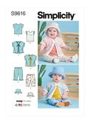 Babies' V-Neck T- Shirts, Jacket, Pants &amp; Hat in Simplicity Kids (S9616)