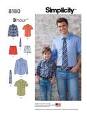 Boy's &amp; Men's Shirt, Boxer Shorts &amp; Tie in Simplicity (S8180)