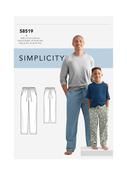 Boy's &amp; Men's Slim Fit Lounge Trousers in Simplicity (S8519) image