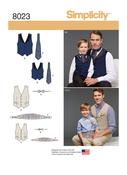 Boy's &amp; Men's Vest, Bow-tie, Cummerbund &amp; Ascot in Simplicity (S8023)
