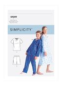 Boy's/Girl's V-Neck Shirts, Gown, Shorts &amp; Pants in Simplicity Kids (S9209)