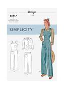 1940's Trousers, Overalls &amp; Blouses in Simplicity Vintage (S8447)