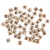 Wooden Cube Alphabet Beads (60pcs) - Sans Serif image
