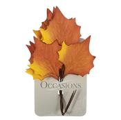 Paper Maple Leaves w/Wire (3pcs) - Orange