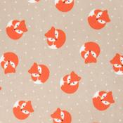 Fleece: Foxes on Beige - Per ½ Metre image