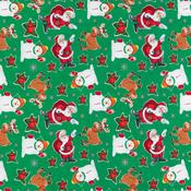 Cotton Lawn Friends on Green - Per ¼ Metre image